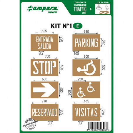 Kit Nº1 - 8 Plantillas señalización parking