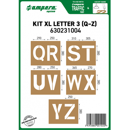 Kit plantillas para suelo con letras Q-Z
