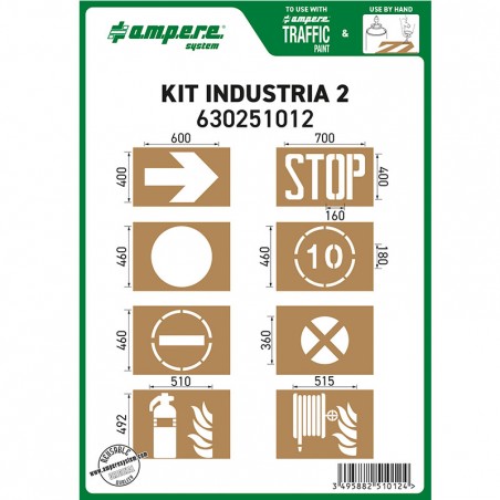 Kit de 8 Plantillas señalización industria