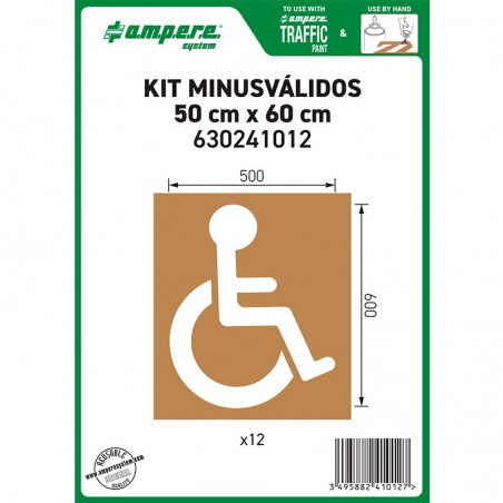 Kit de 12 Plantillas señalización discapacitados 50X60cm