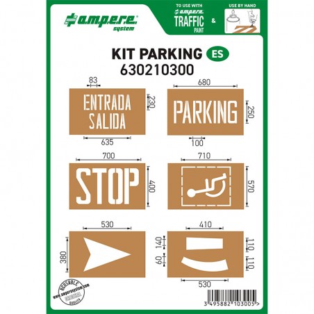 Kit 6 Plantillas señalización parking